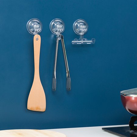 

Clear Vacuum Suction Hooks Washable Vacuum Suction Hooks for Bathroom Kitchen Living Room