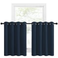 thumbnail image 2 of NICETOWN Blackout Kitchen Curtains, Thermal Insulated Curtains Energy Efficient Privacy Grommet Short Window Curtains for Small Window, 52"x 36", Navy Blue, 2 Panels, 2 of 7