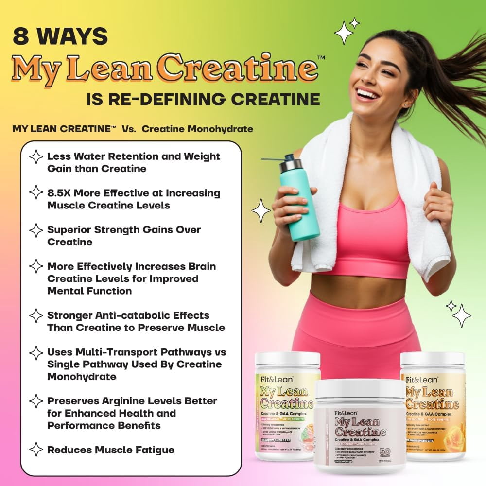 Fit & Lean Creatine Powder For Women, Unflavored, 30 Servings, 7.2 oz