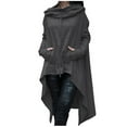 thumbnail image 2 of OKBOP Womens Zip Up Hoodies Sweatshirt Long Sleeve Solid Winter Skull Sweatshirts for Women Ladies Cape 2023 Causal Relax Fit Gift Pullover Dark Gray, 2 of 8