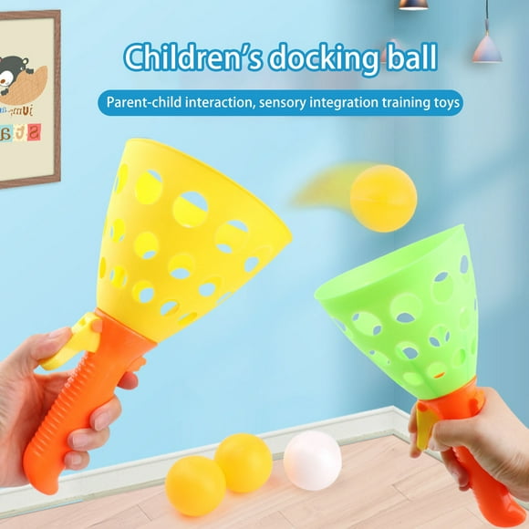 Kids Toss Catch Ball Toy with Launchers Parent-Child Interactive Throwing Ball Boys Girls Playground Indoor Outdoor Activity Game