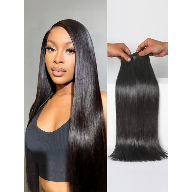 Extensiones de pelo con clip LUVME Silky Straight, 220 g, 18 pulgadas, paquete de 2