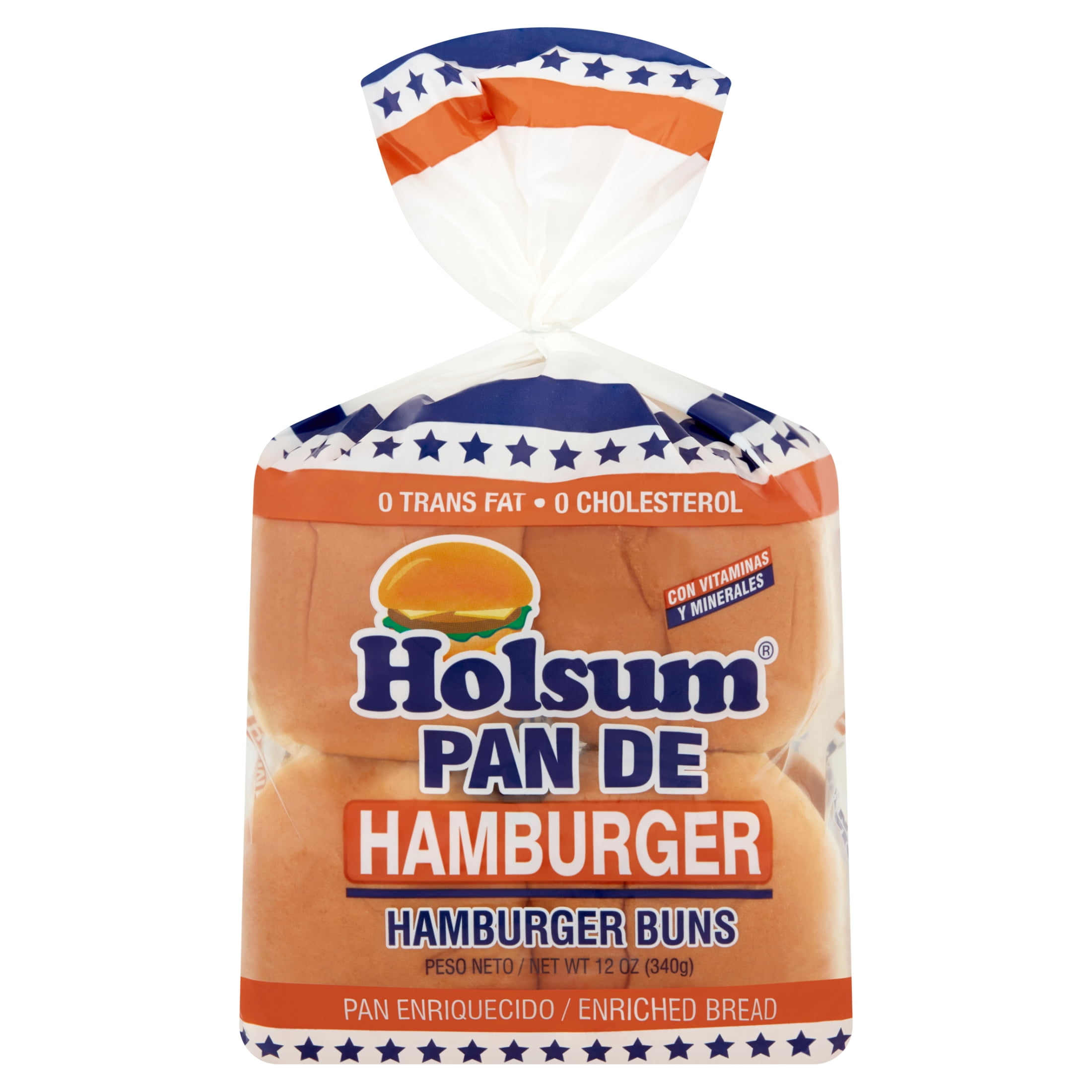 Holsum, Hamburger Bun, Regular, Pre Sliced, 12 oz, 8 Count, Shelf Stable