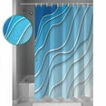 thumbnail image 3 of Shower Curtains Sets for Bathroom Decor Blue Gradient Stripe Abstract GeometricWaterproof Bathroom Curtain with Hooks,Water Ripple Ocean Ombrefor Bathroom Decor,72x72IN, 3 of 7