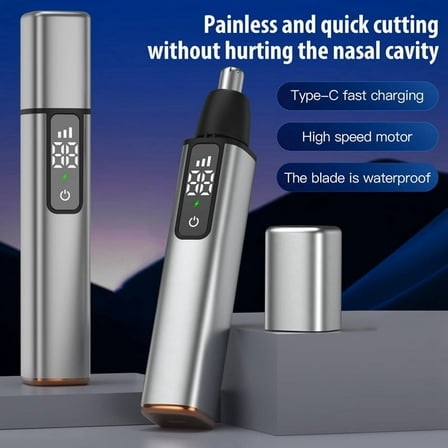 Nose Hair Trimmer for Men USB Rechargeable with LCD Display Tool-B