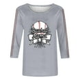 thumbnail image 4 of CYMMPU Blouses for Women Dressy Casual Round Neck Flower Printed Spring Tops Loose Fit 3/4 Sleeve Summer Trendy Shirts Tunic Tops Lightweight Basic Tees Gray S, 4 of 4