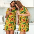 thumbnail image 4 of Balery Colorful Vegetables Camisón de manga corta con cuello redondo para mujer, cómodo y elegante., 4 of 6