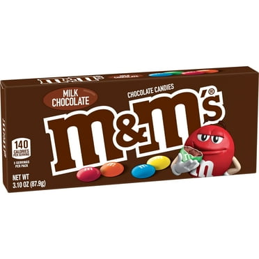 M&M'S Milk Chocolate 3.1 oz Candy Movie Theater Box,