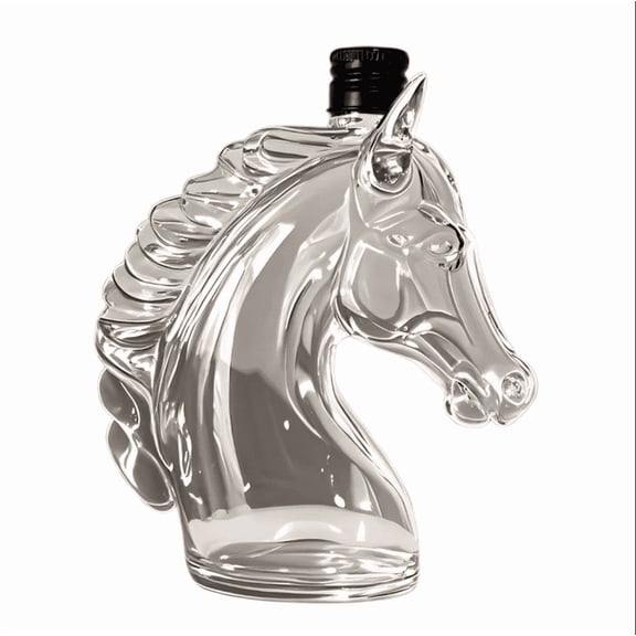 SUVISUKUA 350ml Unique Whiskey Glass Decanter, Funny Whiskey Horse Head Bottle, Perfect Whiskey Decanter for Home Bar Decoration, for Whisky, Spirits, Wine or Vodka(11.84oz)