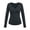 Gray, variant on V-Neck Shirts for Women, Fall Long Sleeve with Thumb Holes Brushed Cozy Slim Thermal Base Layer Tops, White Large