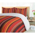 thumbnail image 5 of Ambesonne Geometric Duvet Cover Sets, Tiny and Thick Lines, 2-Queen, Red Brown Yellow, 5 of 6