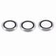 thumbnail image 3 of For iPhone 16 Pro / 16 Pro Max Camera Lens Protector CD Veins Metal Ring Tempered Glass Film - Black, 3 of 5