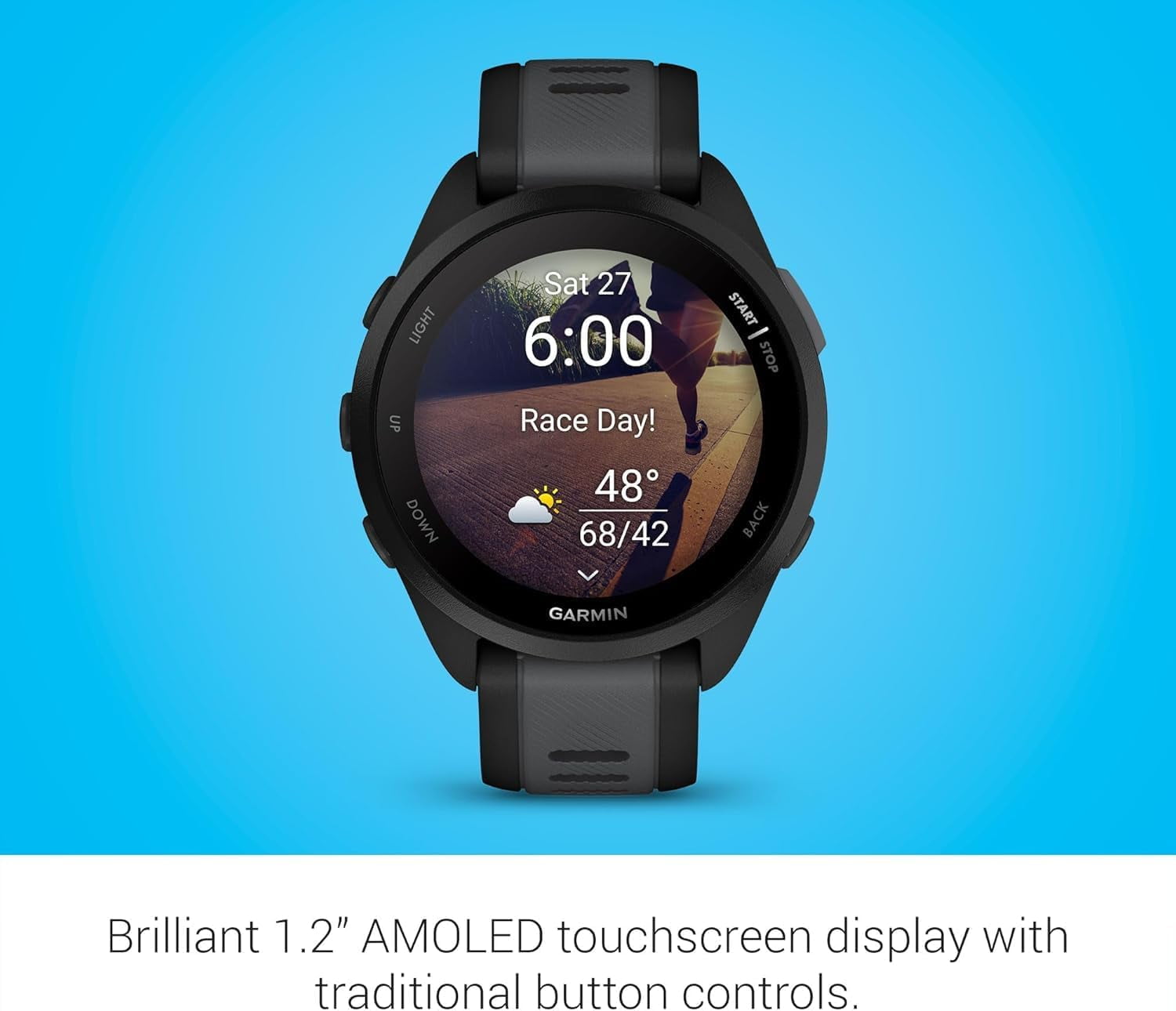 Restored Garmin Forerunner 165 GPS Smartwatch, Slate Grey/Black (Refurbished)
