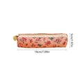 thumbnail image 3 of Small Floral Makeup Bag Slim Pouch, Aesthetic Small Floral Pencil Pouch with Beige Lace Trim Decor, Travel Makeup Brush Case Cosmetic Zipper Pouch (Pink, 2''x7''), 3 of 6