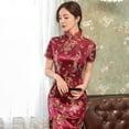 thumbnail image 5 of Dress Qipao Vintage Chinese National Cheongsam Dresses for Women Handmade Button Long Qipao with Dragon Print, 5 of 9