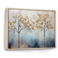 thumbnail image 2 of Designart "Gold And Blue Tree Serenity VI" Landscape Trees Floater Framed Canvas Prints, 2 of 5