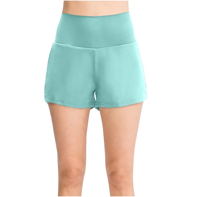 LSLJS Short de Sport Uni pour Femmes, Course, Entraînement, Gym, Séchage Rapide, Taille Haute, Short de Gym pour Femmes
