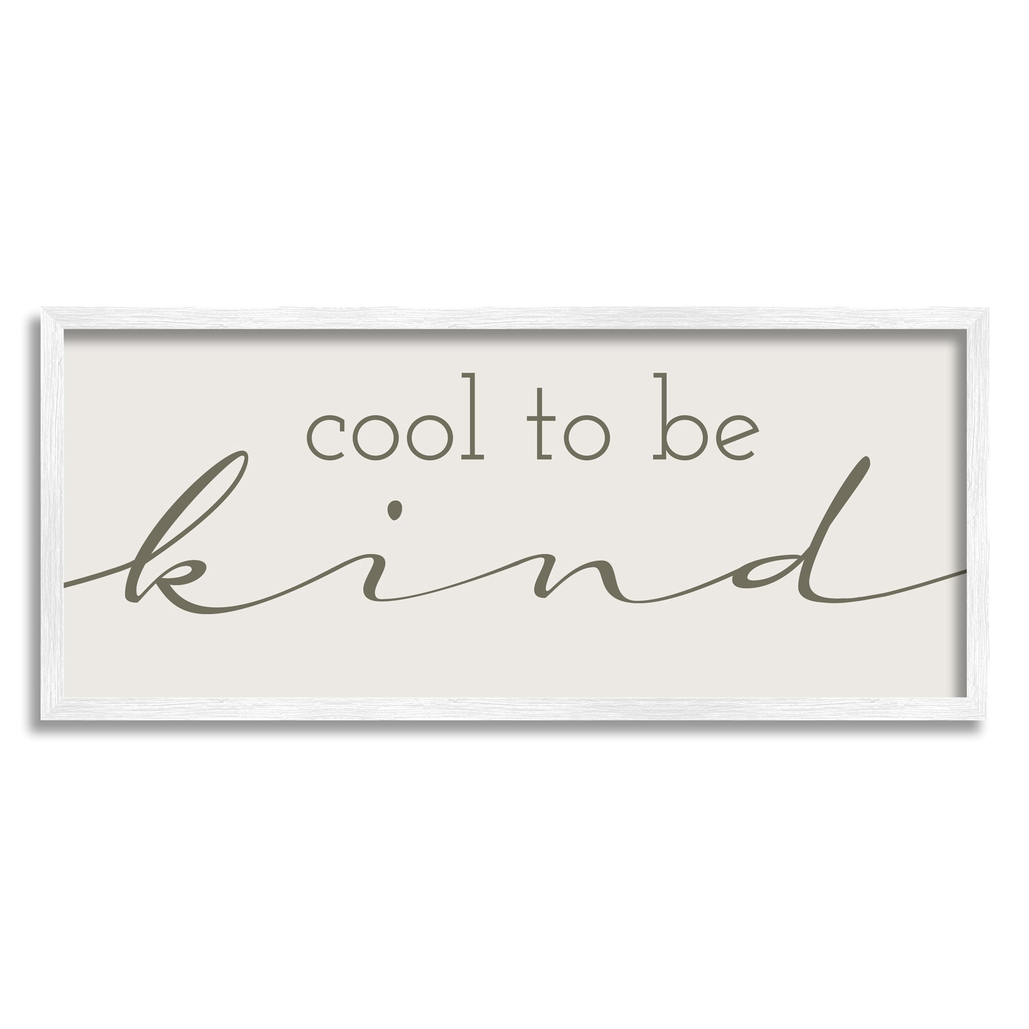 Stupell Industries Cool To Be Kind Cheerful Typography Saying Graphic Art White Framed Art Print Wall Art, Design by Daphne Polselli