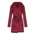 thumbnail image 4 of TYGHBN Women Winter Coat Jacket Shawl Bathrobe Home Clothes Long Sleeved Robe Hooded Soft Coat Long Robe under 20 Kimono for Women Robe with Pockets Womens Robe Robe with Hood Long Thick Robes for, 4 of 6
