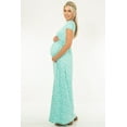 thumbnail image 3 of Mother Bee Maternity Short Sleeve Ruched Waist Faux Wrap Maxi Dress, 3 of 4