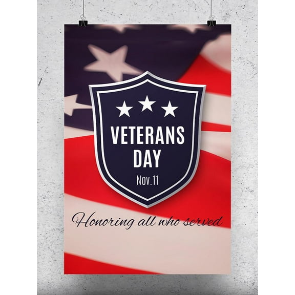 Veterans Day With Flag Poster -Image by Shutterstock