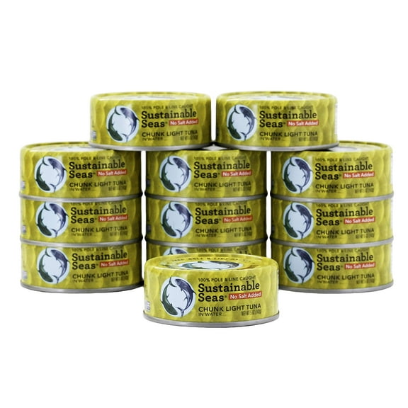 , Chunk Light Tuna In Water, No Salt Added, 3Rd Party Mercury Tested, 100% Sustainably Caught, 5 Ounce (Pack Of 12)