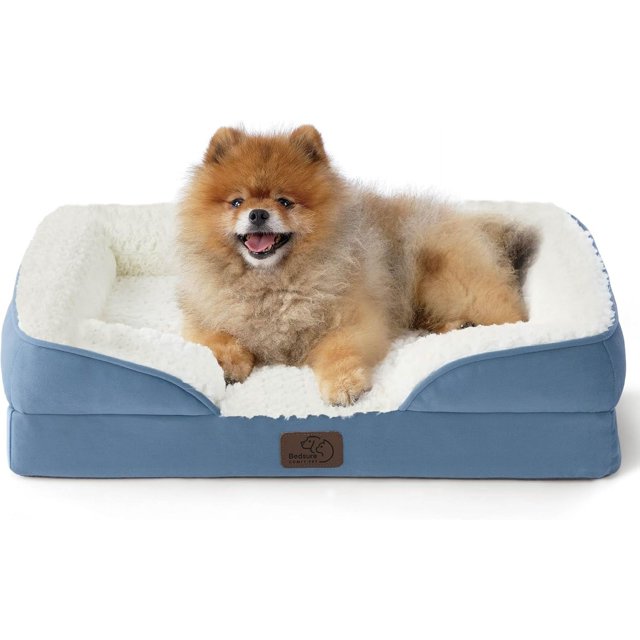 Orthopedic Dog Bed for Medium Dogs - Waterproof Dog Sofa Beds Medium, Supportive Foam Pet Couch Bed with Removable Washable Cover, Waterproof Lining and Nonskid Bottom, Grey, 28"x23"x6.5"