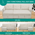 thumbnail image 4 of Laura Reversible Sleeper Sectional Sofa Storage Chaise by Naomi Home-Color:Cream,Fabric:Velvet, 4 of 12