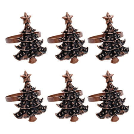 

dianhelloya 6-piece Napkin Ring Christmas Table Decorations Tableware Supplies Merry Christmas