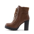 thumbnail image 4 of BURUDANI Women’s Chunky Heel Ankle Boots High Heeled Booties with Lace-Up Fashion, 4 of 5