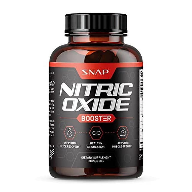 Snap Supplements Nitric Oxide Booster, Support Healthy Blood Circulation, Nitric Oxide Supplements for Men and Women, 60 Capsules