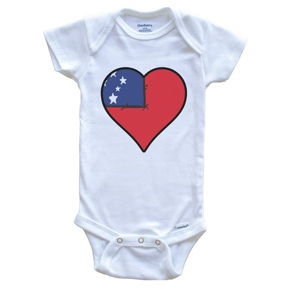 Samoa Heart Samoan Flag Baby Bodysuit