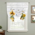 thumbnail image 2 of Yellow Sunflowers Balloon Curtains for Bedroom/Front Door/Bathroom, Elegant Pastoral Floral Watercolor Wooden Tie Up Curtains 63 Inch Length Kitchen Curtains Shades for Windows 46"x63", 2 of 8