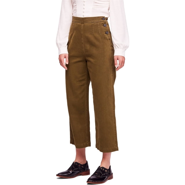 Free People Womens Mod Utility Pantalones cortos casuales, verde, 10