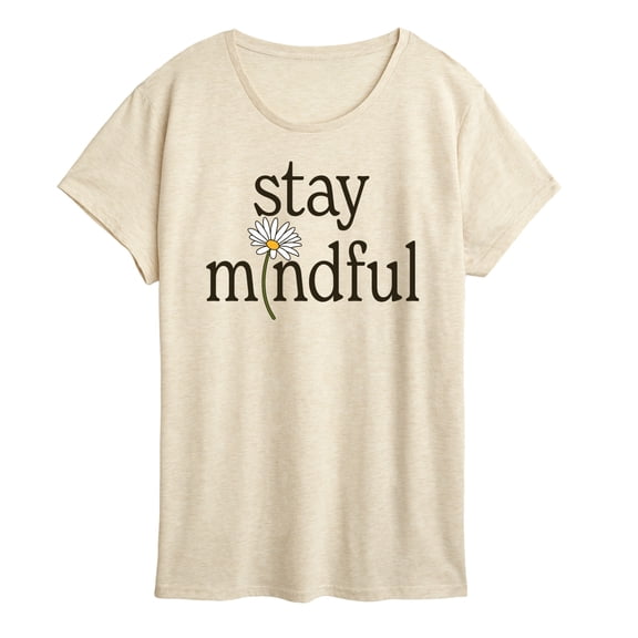 Instant Message - Stay Mindful Flower Short Sleeve Graphic T-Shirt