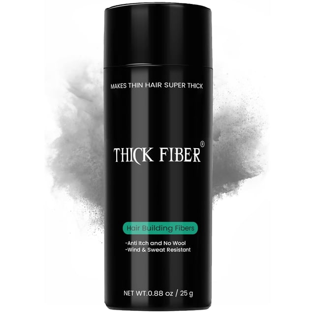 Fibras capilares de FIBRA GRUESA para adelgazar el cabello y zonas calvas (GRIS) - Botella de 25 g - Oculta la pérdida de cabello en segundos - Polvo para el cabello para mujeres y hombres