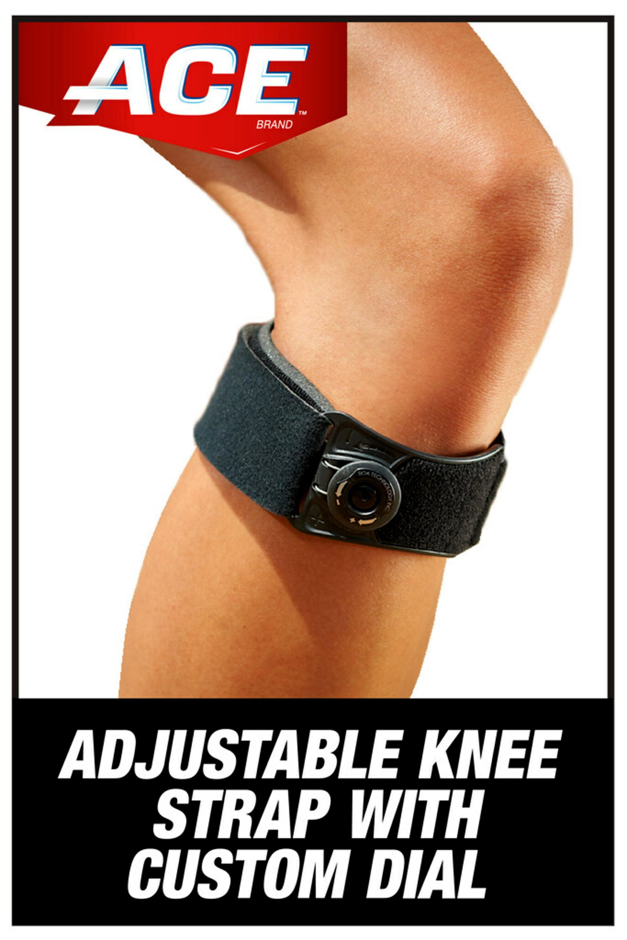 ACE Brand Custom Dial Knee Strap, Adjustable, Black