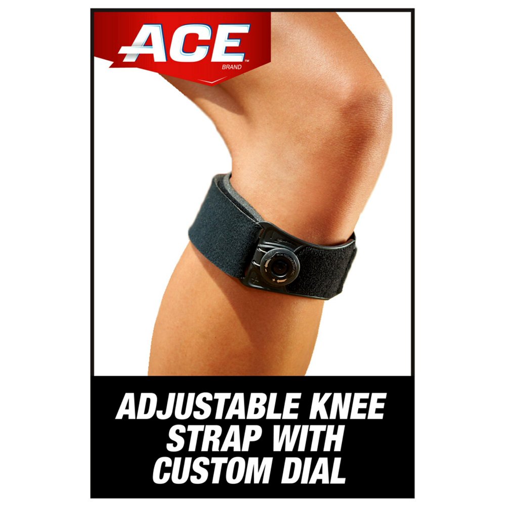 ACE Brand Custom Dial Knee Strap, Adjustable, Black