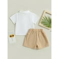 thumbnail image 4 of Coduop Baby Boys 2Pcs Outfit Set,Cotton Short Sleeve Lapel Shirt and Shorts Two-Piece Clothes Set, 4 of 8