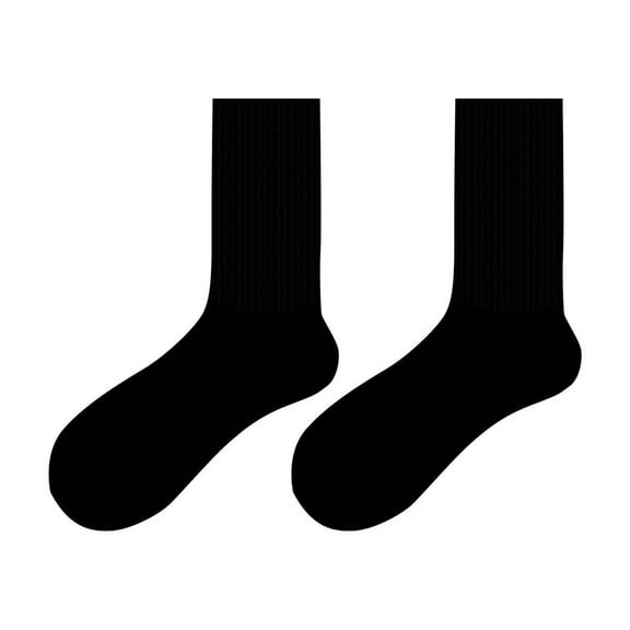 Xfvqtps 5 Pairs Unisex Crew Socks Solid Color Simplicity Mid Tube Comfortable Breathable Soft Warm Socks Black