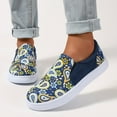 thumbnail image 3 of Dakaela Low Top Slip Ons Women's Fashion Sneakers Platform Casual Canvas Shoes Comfortable Walking Flats Loafers Blue 9, 3 of 8