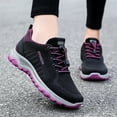 thumbnail image 2 of NOKIO Hiking Sneakers for Women Lightweight Outdoor Walking Shoes with Elastic 𝖫a𝖼e Up, Comfortable Casual Running Shoes Mesh Breathable Sports Shoes for Back to College, 2 of 9