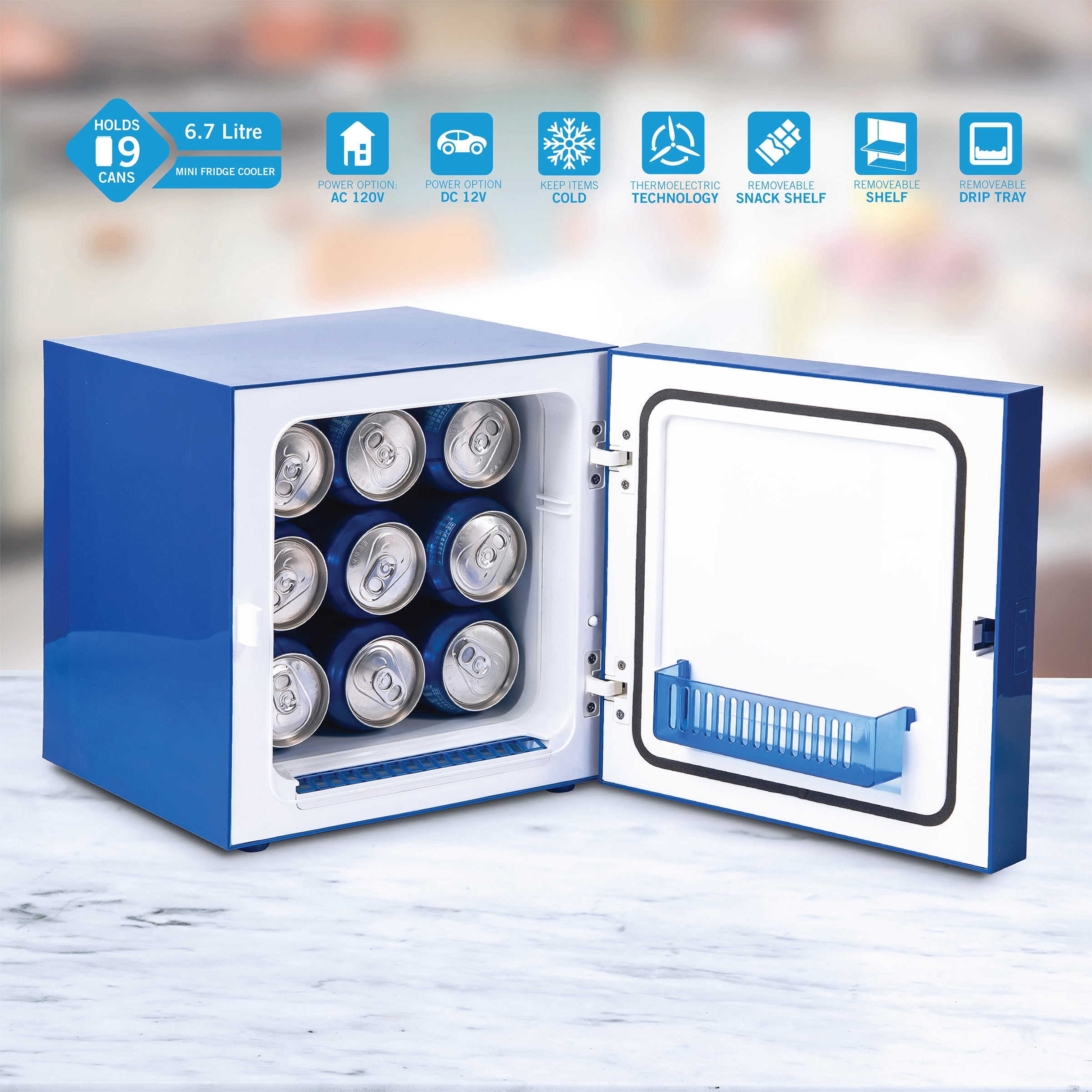 Sonic 6.7L The Hedgehog Blue Cooler Mini Fridge