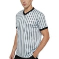 thumbnail image 1 of TOPTIE Basketball Referee Jersey, Officials Grey V-Neck Performance Shirt with Black Pinstripes-M, 1 of 6