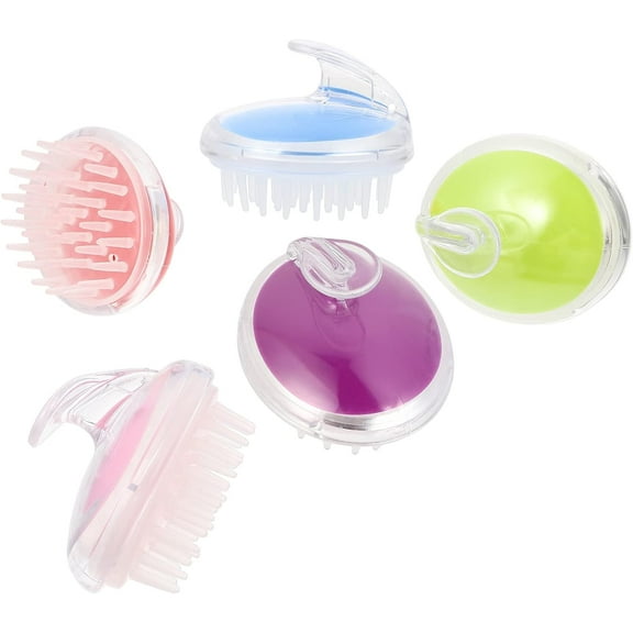 5pcs Hair Scalp Massager Silicone Shampoo Brush Head Scratcher Hair Washing Brush for Hair Growth Deep Stress Relax Random Colors