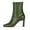 Olive, variant on YDN Women Classic Closed Square Toe Ankle High Booties Chunky Mid High Heel Side Zipper Short Boots Office Shoes Size 7 Black