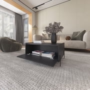 Glendale Coffee Table with Flip-Down Door in Melamine, Stylish Black with Storage Space