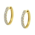 thumbnail image 4 of 10K Two-Toned Gold 1/2ct TDW Diamond Hoop Earring (J-K, I2-I3), 4 of 7