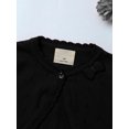 thumbnail image 3 of Eandarui Kids Girls Knitted Sweater Cropped Coat Long Sleeve Single Button Closure Dressy Cardigan Black 80, 3 of 7