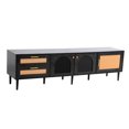 thumbnail image 6 of Beautiful interwoven rattan drawers | TV Stand with 3 Cabinets, Suitable for 65-inch TVs in Living Room, 6 of 6